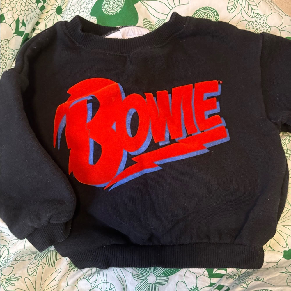 Zara David Bowie collab baby toddler sweatshirt
